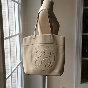 Coach Beige Leather Tote Bag